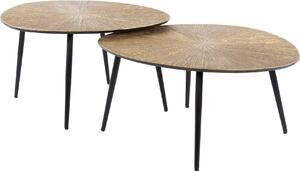 Tavolino metallico in oro antico set/2 - Ray Metal Organic