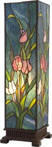 Lampada da tavolo Tiffany Clayre & Eef 17x17x58 cm Tulipani in vetro rosa verde