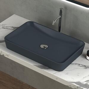 Doporro Lavabo da Appoggio 60x40x9 cm in Solid Surface Antracite Opaco, Lavandino Bagno Design Moderno Colossum815