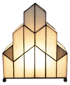 Clayre & Eef Lampada da tavolo Tiffany 30x4x25 cm Vetro bianco