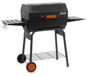 Barbecue a carbone BBQ-Toro con termometro e oblò, colore nero, dimensioni 122 x 60 x 96 cm, carrello per barbecue a carbone