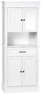 HOMCOM Credenza da cucina buffet armoire multi-rangement 2 armadi 2 porte cassetto nicchia MDF pannelli di particelle E1 bianco