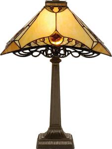 Clayre & Eef Lampada da tavolo Tiffany 36x36x50 cm in vetro marrone beige