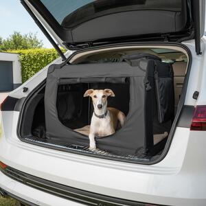 Trasportino per animali domestici belviona pieghevole, comodo e sicuro, Oxford + rete, riponibile in poco spazio, fino a 18 kg, 82x58x58 cm, nero