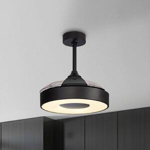 Mantra Iluminación Ventilatore da soffitto Coin Mini nero DC silenzioso Ø 91 cm CCT