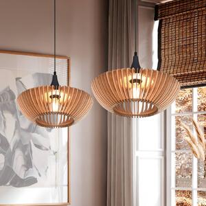 Trio Lighting Lampada a sospensione Colino lamelle legno chiaro