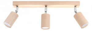 Lampada da soffitto BERG 3 in legno naturale 3xGU10 10W legna 20x5x45cm Sollux Lighting