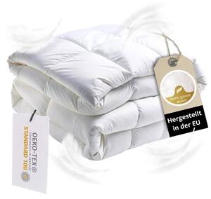 Piumino MAXIGA per tutte le stagioni 200x200 - 80% piuma d'oca e 20% piumette, leggero, traspirante, lavabile, OEKO-TEX, adatto agli allergici
