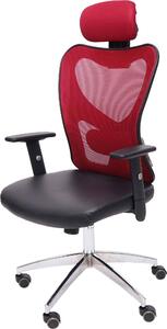 Sedia da ufficio professionale Atlanta, sedia girevole executive da scrivania, Similcuoio ~ rosso