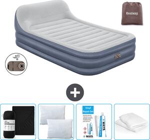 Materasso gonfiabile Bestway - 2 persone - 152 x 226 x 46 cm - Grigio - Accessori inclusi