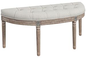 Panca Fondo Letto HOMCOM - Imbottita In Tessuto Effetto Lino, 110x37x49cm, Bianco Crema - Foto 5