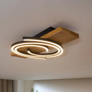 Eco-Light Plafoniera a LED Rifia, marrone, lunghezza 50 cm, legno