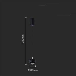 V-TAC VT-7830 Lampadario LED 9W ovale a sospensione forma campana design Moderno 10*10*100cm Colore Nero 4000K - 10077
