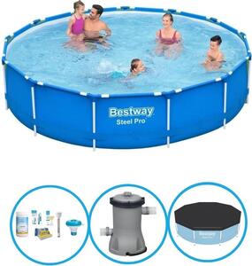Bestway Steel Pro, piscina in acciaio, forma rotonda - 396x84 cm - composta da 4 parti, modello S22753