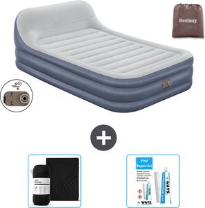 Materasso gonfiabile Bestway - 2 persone - 152 x 226 x 46 cm - Grigio - Accessori inclusi
