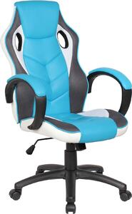 Las Vegas Poltrona Gaming bianca e azzurra adulti