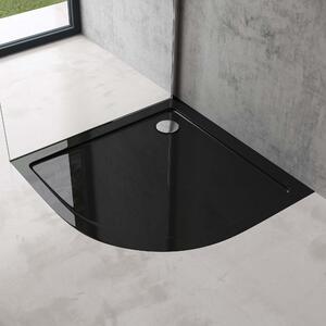 Doporro Piatto Doccia con Piletta 80x80x4cm, Piatto Doccia Faro3 in Acrilico incl. Piletta di Scarico (AL02), Forma: Quadrato, Nero