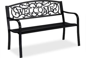 Panca da giardino relaxdays 10030918_0 metallo nero 127,0 cm