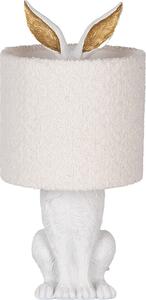 Clayre & Eef Lampada da tavolo Rabbit Ø 20x43 cm Plastica bianca