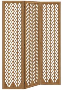 HOMCOM Paravent in legno traforato separatore di ambienti schermo interno pieghevole 3 pannelli in legno 120 x 170 cm naturale