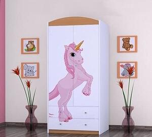 BDW Armadio, 2 ante, 2 cassetti, guardaroba, 180x90 cm, faggio