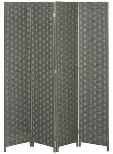 HOMCOM Paravent interno in legno a 4 pannelli separatore di ambienti separè, dim. 159,5L x 169,5H x 1,6P cm
