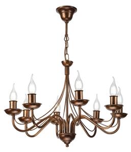 Lampadario a sospensione con catena ANTON 8xE14/60W/230V, finitura bronzata