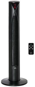 HOMCOM Ventilatore a Colonna silenzioso oscillazione 70° timer 12h 4 modalità 3 velocità 45W 31,5 x 31,5 x 96 cm nero
