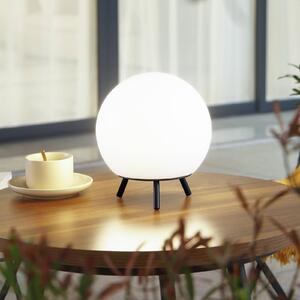 Lindby Lampada da tavolo ricaricabile a LED Aurilia, bianco/nero, ferro