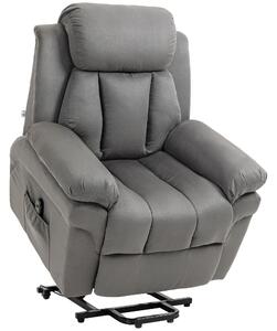 HOMCOM Poltrona Relax elettrica Poltrona releveur inclinabile con Poggiapiedi Regolabile grigio