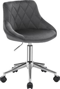 Sedia da ufficio - Grigio scuro - Ergonomica - Velluto - Su rotelle - Regolabile in altezza