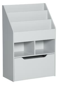 HOMCOM Libreria Etagère Multi-Rangement 3 scaffali 2 nicchie Grande cassetto in legno Grigio