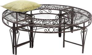 DanDiBo panca rotonda in metallo resistente alle intemperie marrone Ø 135 cm panca per albero 96188 panca da giardino panca da parco panca seduta