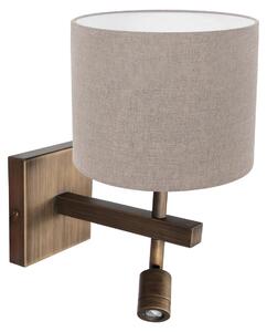 Lampada da parete - bronzo - Stang - metallo tessile - lampada da letto - LED_E27 - 4892BR - Steinhauer