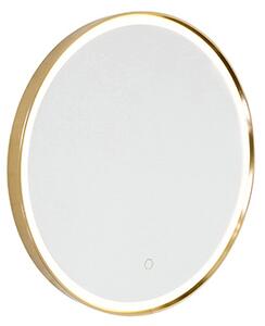 Specchio da bagno rame 50 cm con LED dimmerabile a 3 livelli con touch rotondo - Miral