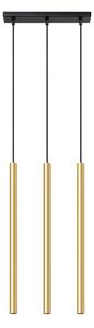 Lampada a sospensione PASTELO 3L oro lucido 3xG9 8W acciaio 90x5x30cm Sollux Lighting