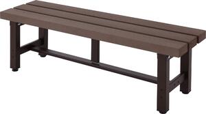Panca da giardino Alu MCW-K60, panca da parco, panca per balcone, resistente alle intemperie, realizzata in WPC, colore marrone, dimensioni 120 cm