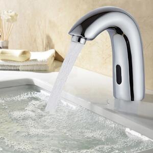 Rubinetto senza contatto - Rubinetto per lavabo - Sensore a infrarossi - Funzionamento a batterie AA - Acciaio inossidabile 304 - Nucleo della valvola in ottone - Montaggio a filo - Per bagni pubblici