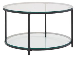 Tavolino 80x80x45 cm vetro / metallo tavolo da soggiorno rotondo moderno | Wohnling