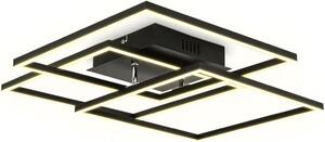 B.K.Licht Plafoniera LED da 40W, 2 cornici orientabili, luce calda 3000K, lampada da soffitto per ufficio Frame, nera