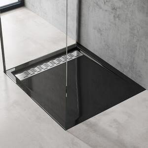 Doporro Piatto Doccia 90x90x5cm Xetro04 in Acrilico, Forma: Quadrato, Nero