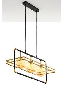 Jupiter 2027 - Lampadario a sospensione con filo FIORI 3xG9/10W/230V nero/oro/beige