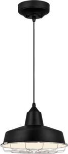 Lampada a sospensione LED nera Academy con gabbia rimovibile