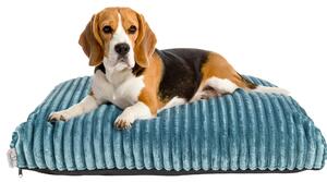 Lettino per cani Boutique ZOO XL 95x75 cm | cuscino lavabile per cani | imbottitura in silicone | aspetto scamosciato | colore: blu petrolio