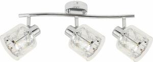 Lampada da soffitto Elmo cromata 3xE14x40W in metallo, dimensioni: 16x40x10 cm, IP20, Reality