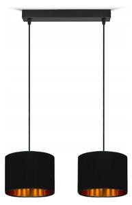 Lampada da soffitto nera lampada lampada velour vintage moderna E27 lampada di design a 2 luci N230-H2-S
