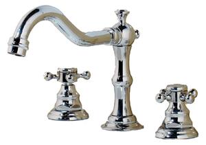 Rubinetto per lavabo verticale in stile retrò argento ELENE