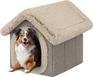 Cuccia per cani casa grotta per cani cuccia per gatti cuccia per cani grotta per gatti casa per cani cuscino per gatti casa soffice, cappuccino, 55x60x60 cm