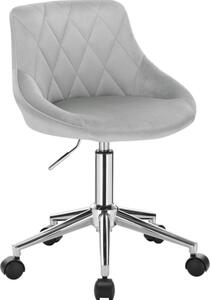 Happyment Deluxe - Grigio - Sedia ergonomica girevole - Con braccioli - Su rotelle - Velluto - Altezza regolabile