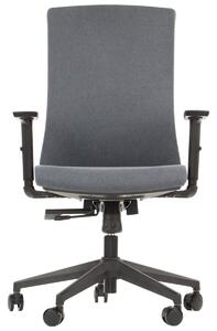 Sedia da ufficio girevole ergonomica TONO, base in nylon, braccioli regolabili, rivestimento in grafite